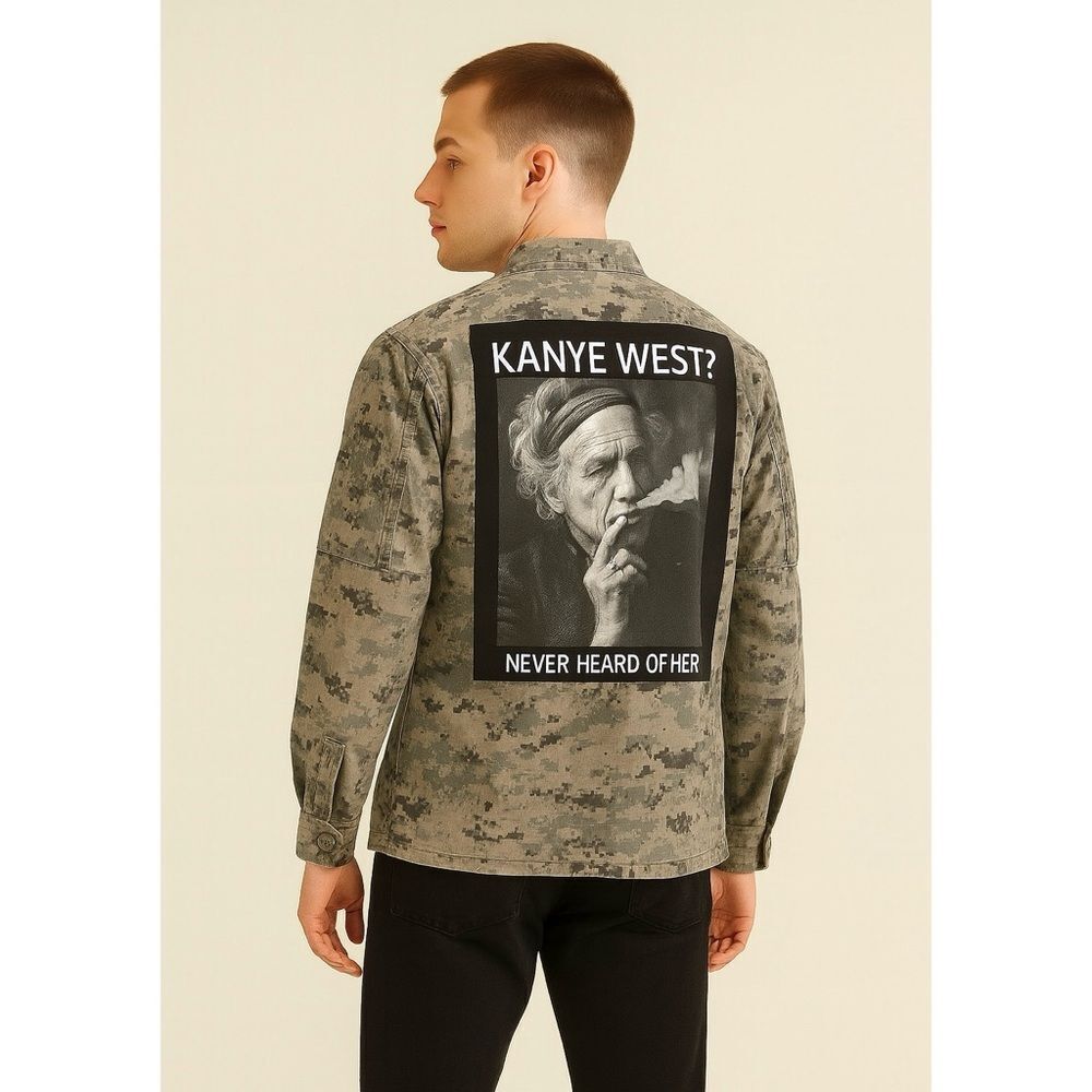Upcycled Marine Camo Jacket Keith Richards Kanye West Military Jacket Medium